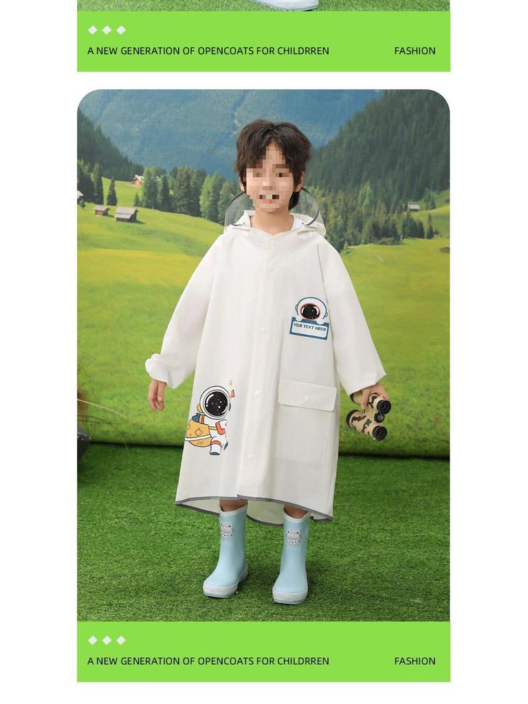 Children's Raincoat for Kindergarten & Primary School Students - Space 2025 Design with Backpack Compatibility