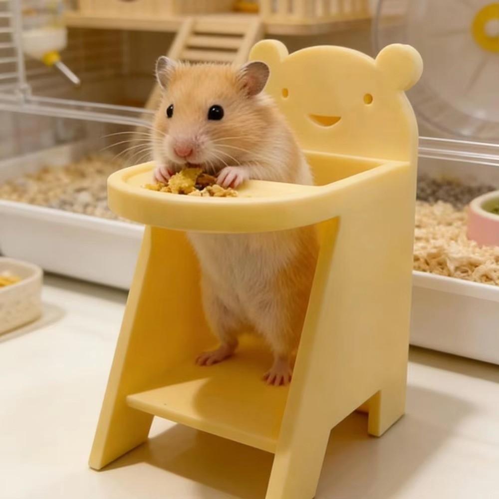 Built-in Dish Mini Pet Dining Seat Mini Small Pet Seat New Hamster Dining Chair Small Rat Cage