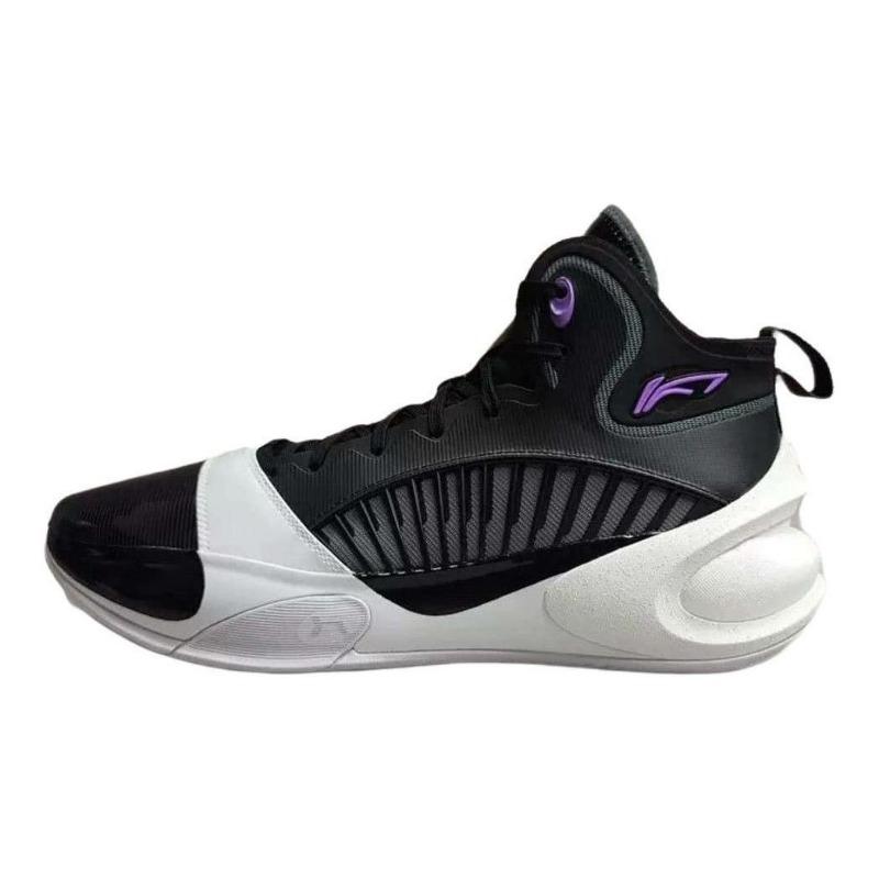 Li-Ning Yushuai 17 men s mid-top basketball shoes black white stylish versatile anti-slip durable good wrapping  ABAT043-14 43.5