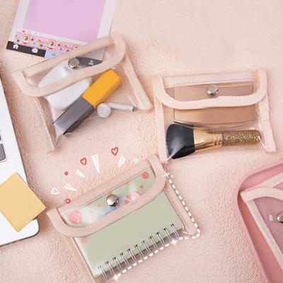 Sac de rangement transparent pour cosmétiques pour femmes, petit sac tendance en PVC pour rouge à lèvres, clés, écouteurs, maquillage, pochette pour filles, 2023