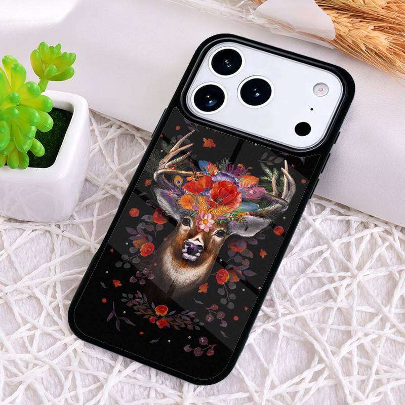 Animal Deer Art Phone Case for iPhone 17 Air 16 15 11 12 14 13 Pro Max Shockproof Cover