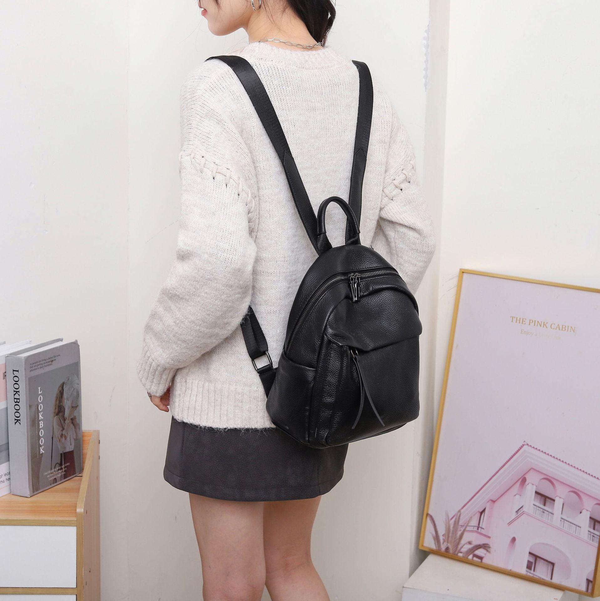 

First-Layer Cowhide Women S Bag, Fashionable High-End Simple Soft Leather Diagonal Shoulder Bag, Large-Capacity Women S Bag, Mommy Bag. чорний
