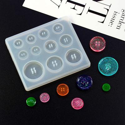 1 pezzo di stampo in silicone a forma di pulsante, resina epossidica, creazione di gioielli, stampo artigianale, strumento fai da te
