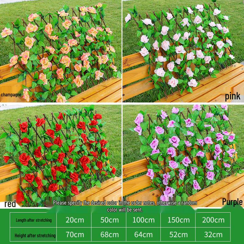 Retractable Wooden Picket Fence for Outdoor Greenery and Balcony Decoration