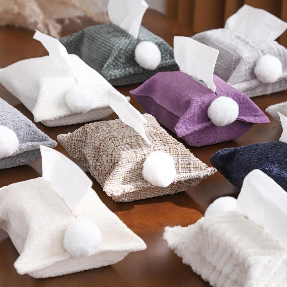 Fabric Chenille Tissue Bag Home Decor Paper Towel Box Decoration Paper Tissue Box  Home