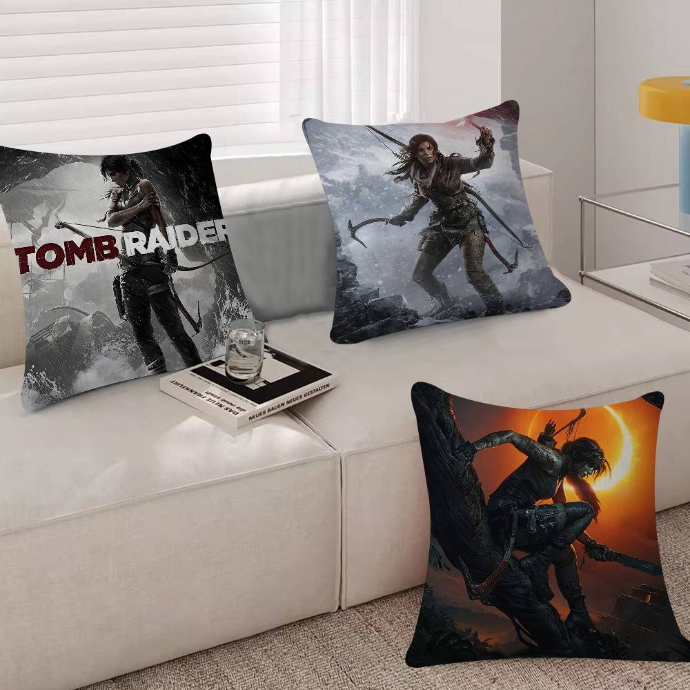 Tomb Raider Game LaraCroft Pillow Cushion Cover Pillowcase Living Room Sofa Home Decor Customized