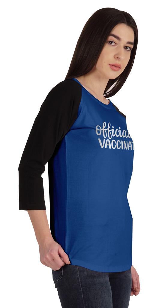 Inkmeso Officially Vaccinated Womens Funny Pro-Vaccine Tee Graphic T-shirt