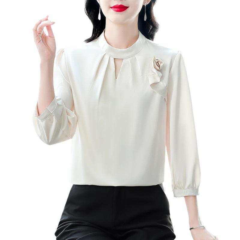 Women's Satin Hollow Top - Trendy Spring 2024 Collection