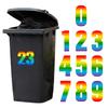 1Pc Colorful Wheelie Bin Number Stickers - 17.5cm Self-Adhesive 0-9 Decals for Dustbin Mailbox Garage Identification