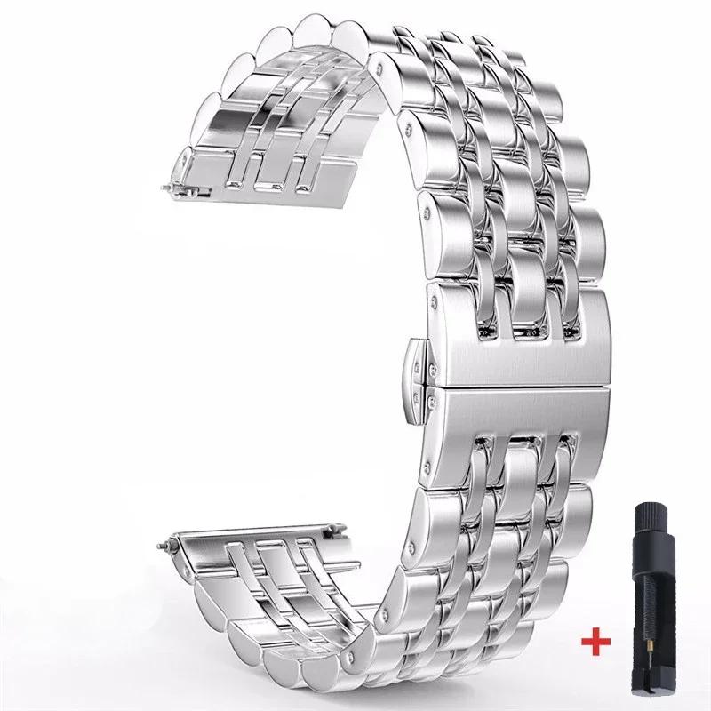 22mm 20mm Band for Samsung Galaxy Watch 3 4 5 45mm Gear S3 46mm 42mm Active2 40 44mm Stainless Steel Strap for Amazift BIP 2 GTR