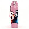 1PC Colorful Number 67 Art 750ml Color Plastic Sports Water Bottle Leakproof Flip Straw Lid Suitable for Sports Office Home Use