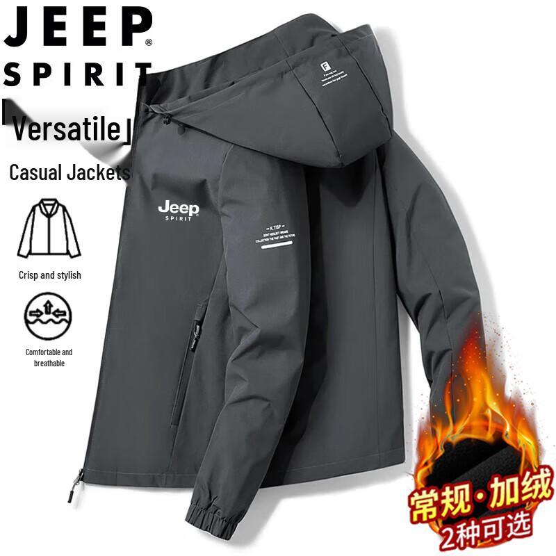 

JEEP SPIRIT Men s Hooded Windproof Casual Jacket L