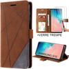 Case and 2 Tempered Glasses for Samsung S10 - BooLing - Brown - Semi-rigid - Leather Effect