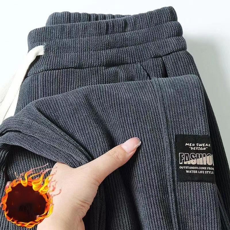FiveFive Cordhose für Herren, dicke Freizeithose, warm, modisch, Stretch-Sporthose, Jogger, bequem, mit gebundenen Füßen, Jogginghose