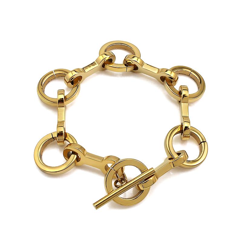 Simple Trendy Versatile Stainless Steel OT Clasp Bracelet Necklace Circular No Fading Color for Parties Anniversaries Engagement