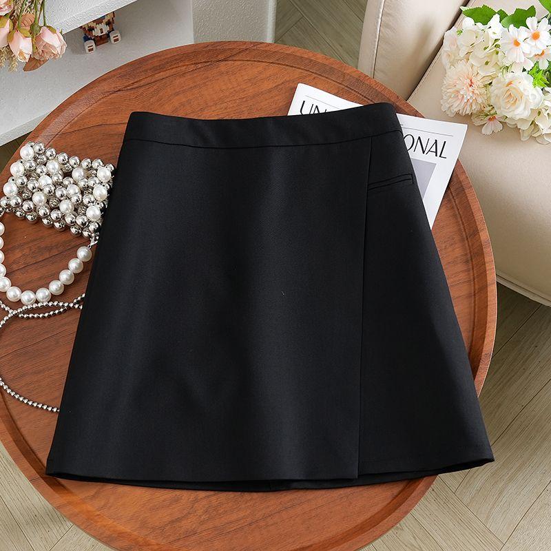 

Gray Fancy Skirt Women s Autumn and Summer 2025 New Arrival Suit Skirt High Waist Slimming A- line Skirt Short Skirt Black XL/29