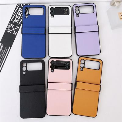 Ultra-thin Leather Hinge Case For Samsung Galaxy Z Flip 6 Flip 5 Flip 4 3 Shockproof  Cover Fundas