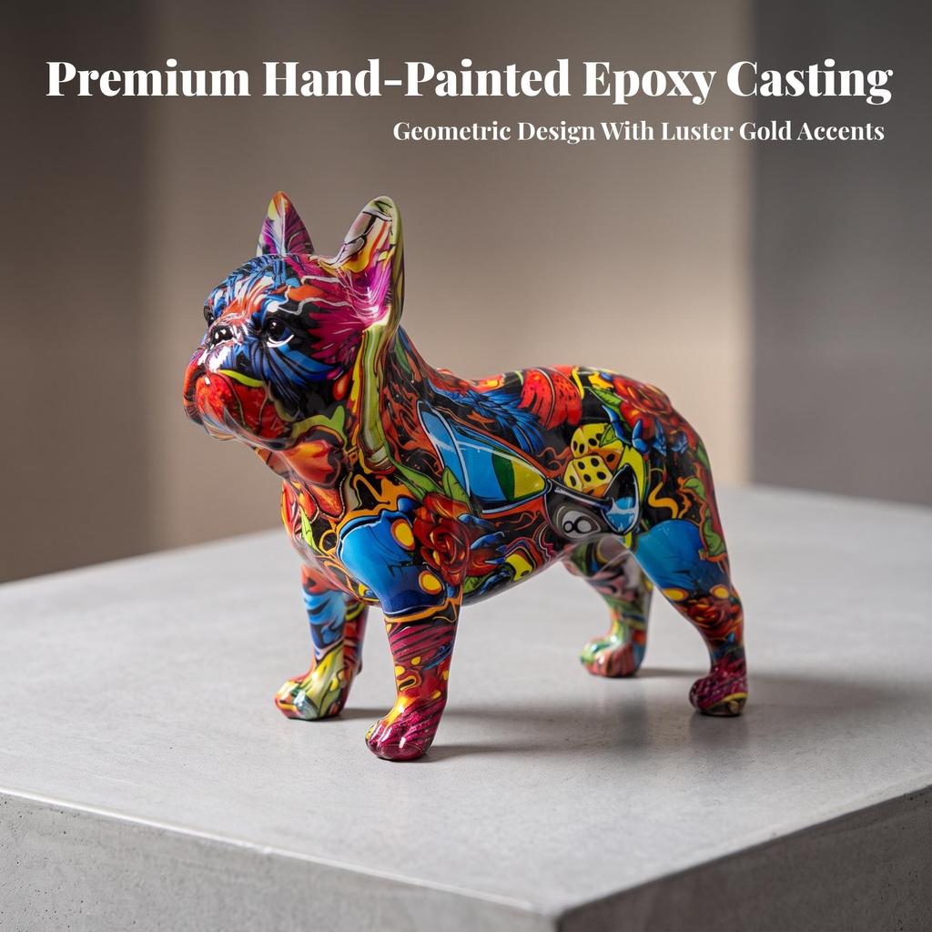 Adorable Dog Figurine | Lightweight Resin Construction, Compact Modern Design, Statue, for