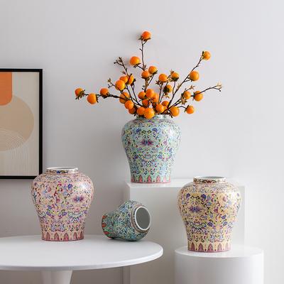 Chinesische Retro Blau-Weiß Porzellan Blumenvase Keramik Handwerkskunst Blumentopf Schreibtisch Aufbewahrungsdose Heimdekoration