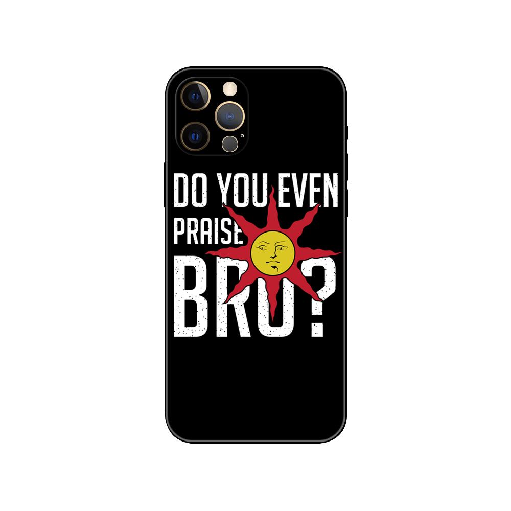 Praise the Sun Dark Souls Phone Case for Iphone 5 5s 2020se 6 6s 7 8 Plus X 10 XR XS 11 12 13 Mini Pro MAX Black Tpu Back Cover