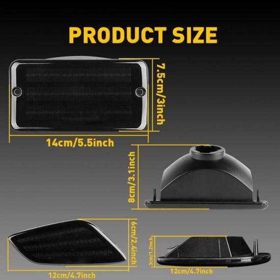 4X Fender Bumper Side Marker Blinker Lights Housing for 1997-2006 Jeep Wrangler