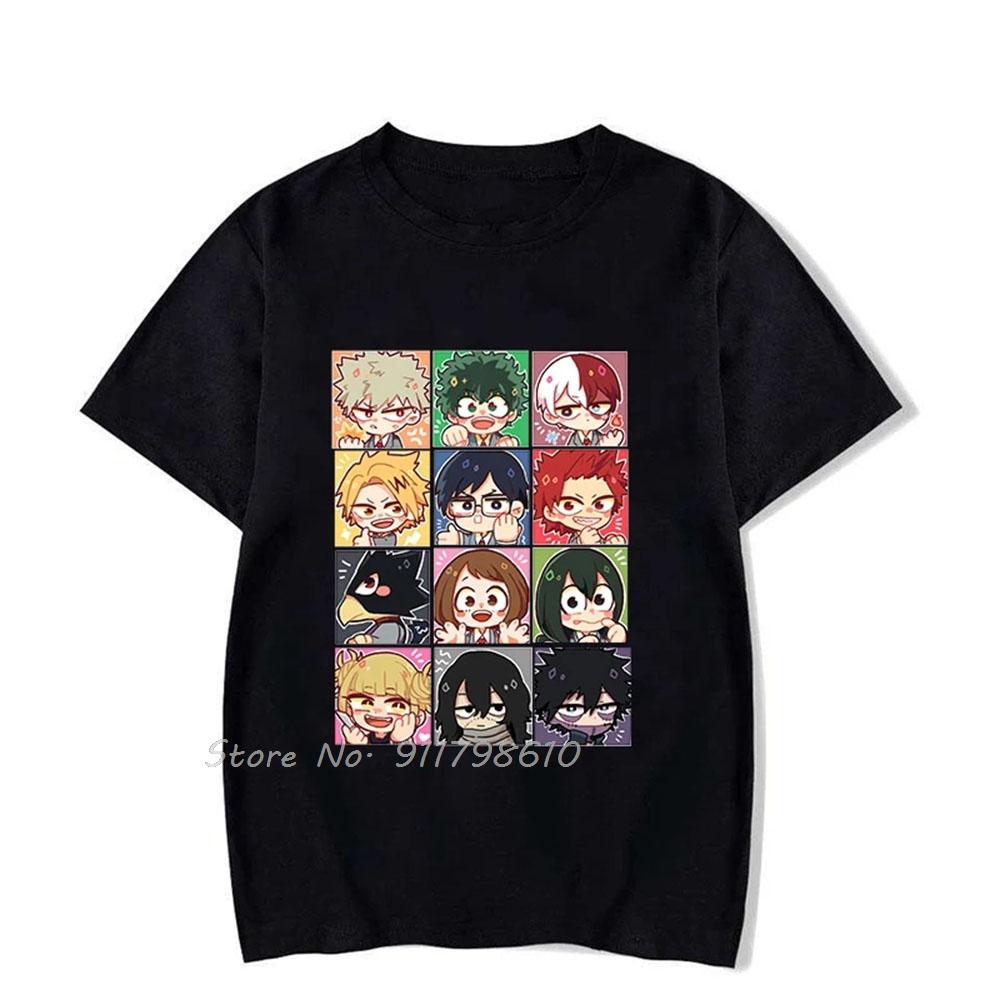 

Новая аниме мультяшная футболка Deku Todoroki Shoto Bakugou Katsuki из хлопка, летняя модная футболка оверсайз, повседневная мужская одежда, топы 4XL