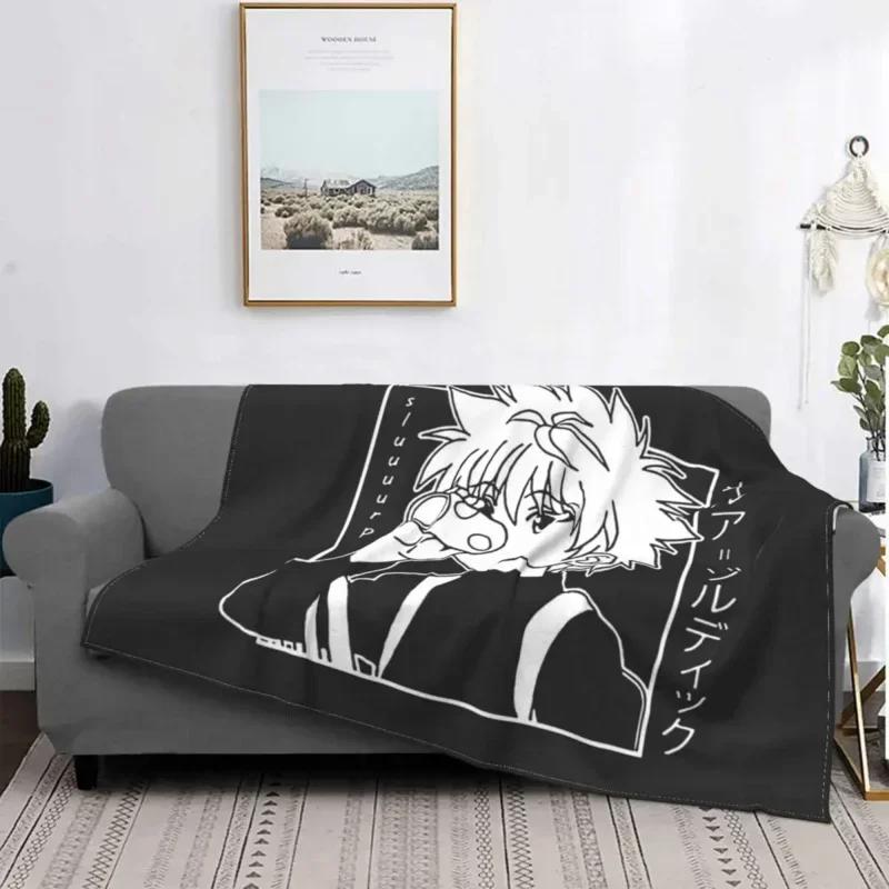 X Hunter Blanket Soft Flannel Fleece Warm Killua Zoldyck Anime Hxh Throw Blankets for Travel Bedding Bedspreads throw blanket