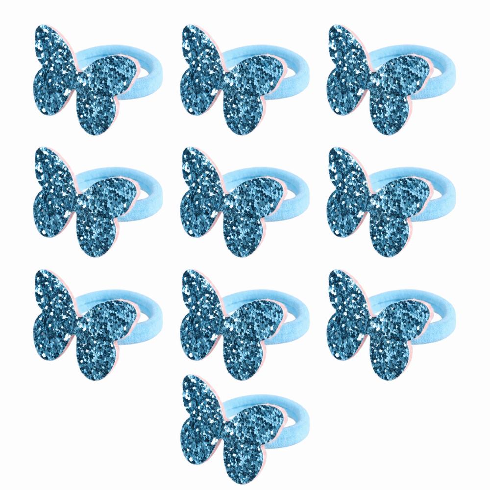 

10pcs High Elastic Hair Rubber Bands Rope Butterfly Ponytail Holder Girl Hair Accessories синий