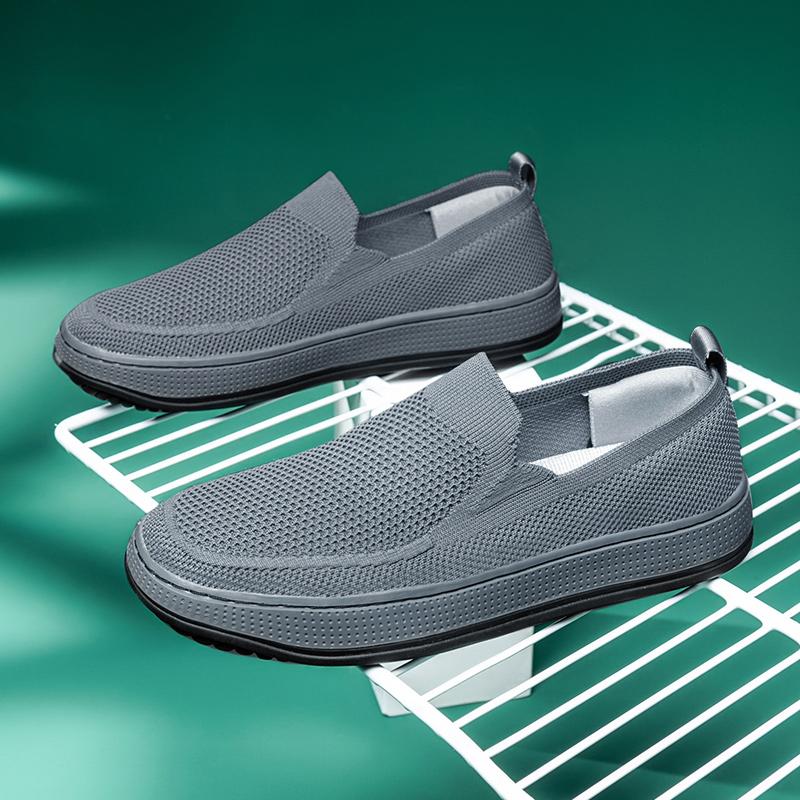 Fashion Men Mesh Breathable Casual Shoes Lightweight Outdoor Sports Shoes Summer Slip on Shoes Men Soft Comfortable Leisure Walk Dress