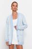 Women's Fashionable Stylish Cardigan Green Wide Fit Tweed Look Glittery Knitwear Cardigan