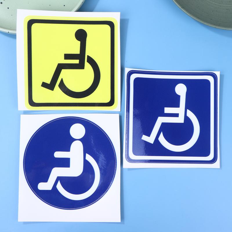 2 ks Nálepky na auto pro osoby s postižením, invalidní vozík, handicap na okno auta, zadní sklo, nárazník, kufr, univerzální sluneční clona, vinylové obtisky