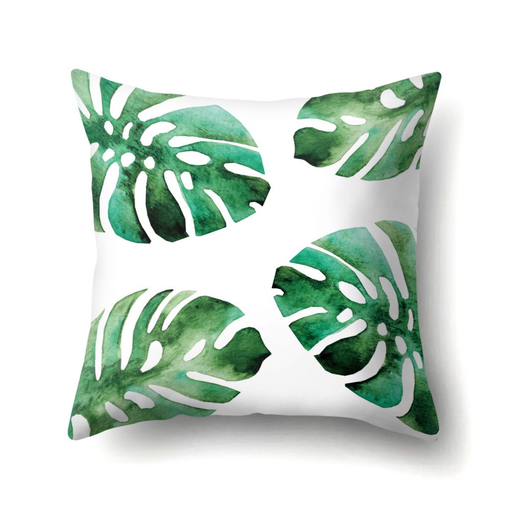 New Small and Fresh Green Leaves Polyester Pillow Case