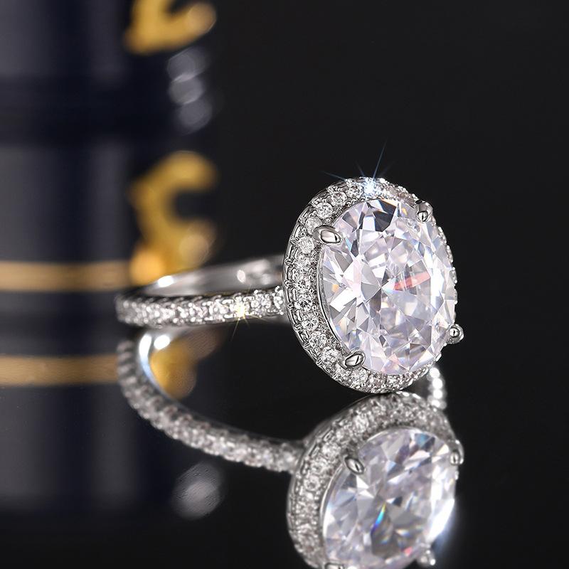 Oval Zircon Ring Woman, Fashionable And Elegant Temperament Single Ring, Popular Matching For Engagement And Wedding
