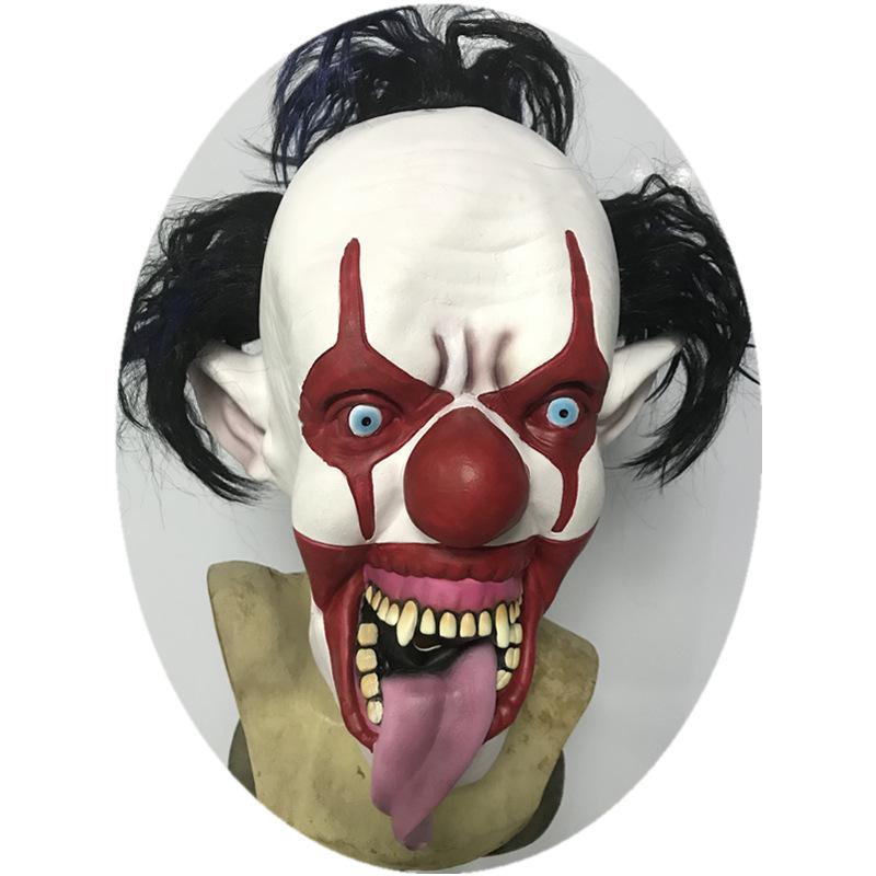 Halloween prank long-tongued monster clown mask latex headgear party costume prop ghost clown mask