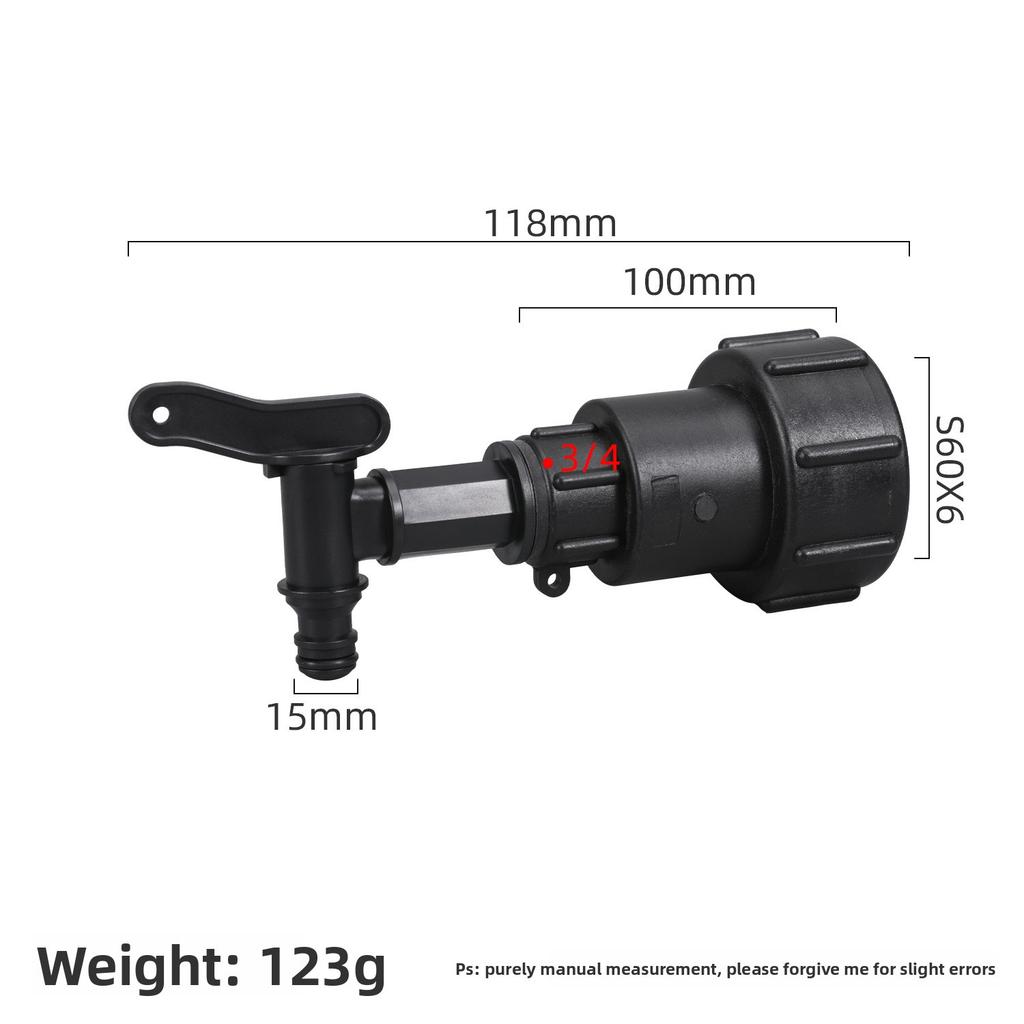 S60x6 Coarse Thread IBC Tank Tap Connecter X 2'' Water Coupling Adapter 1000L Garden Home Replacement Valve Fitting