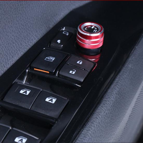 Alloy Red Rearview Mirror Adjust Knobs Ring Cover for Toyota Camry 2018-