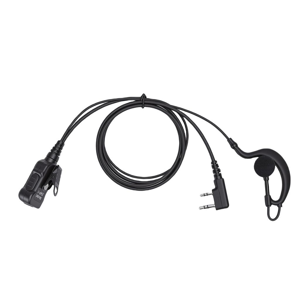 G Shape Earpiece Headset Fit for Kenwood TK 2100 TK 3207 2 Way Radio Earpiece with Push to Talk Key Mic 2 Pin
