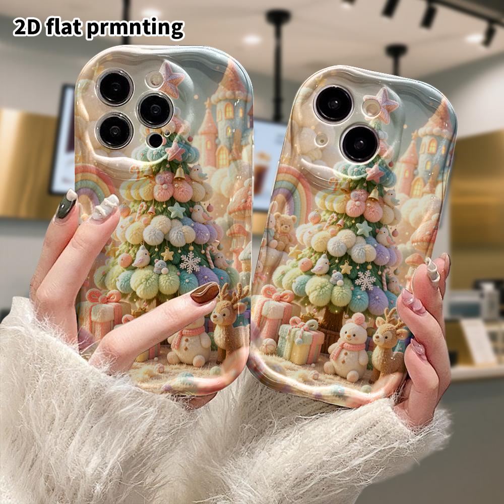 Phone Case: 2D Flat, Suitable for iPhone 18, 17, 16, 15, 14, 13, 12 Pro Protective Case, Fairy Tale Christmas Tree, Perfect Holiday Gift for Christmas