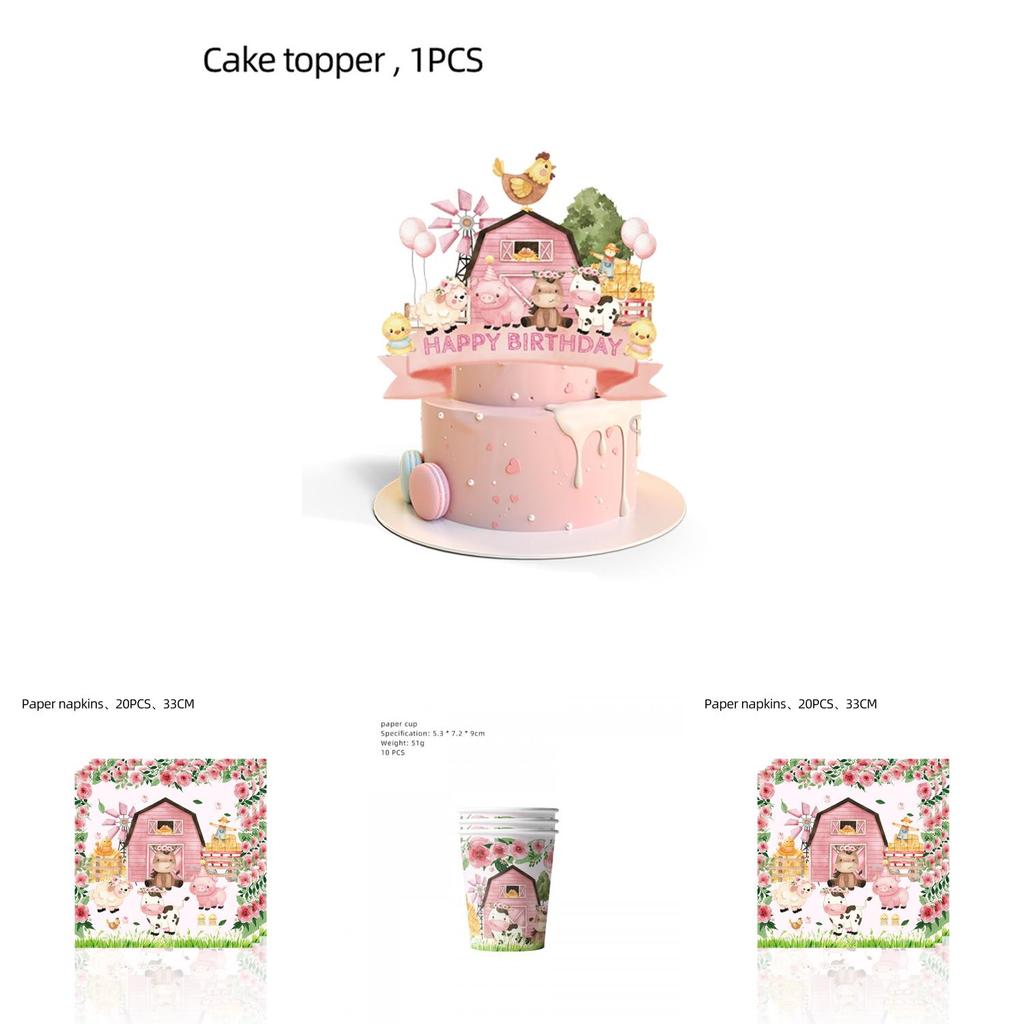 New Farm Themed Pet Birthday Party Decorations Plastic And Paper Supplies
