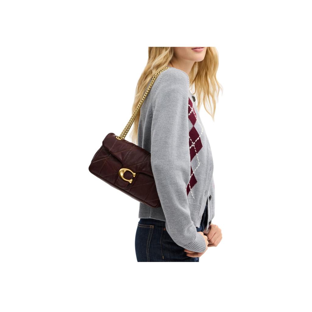 Coach Tabby 26 Quilted Classic Logo Hardware External Magnetic Pocket Lambskin Leather Shoulder Bag Medium Women shoulder bag Maple-Brown CCW83-B4MPL