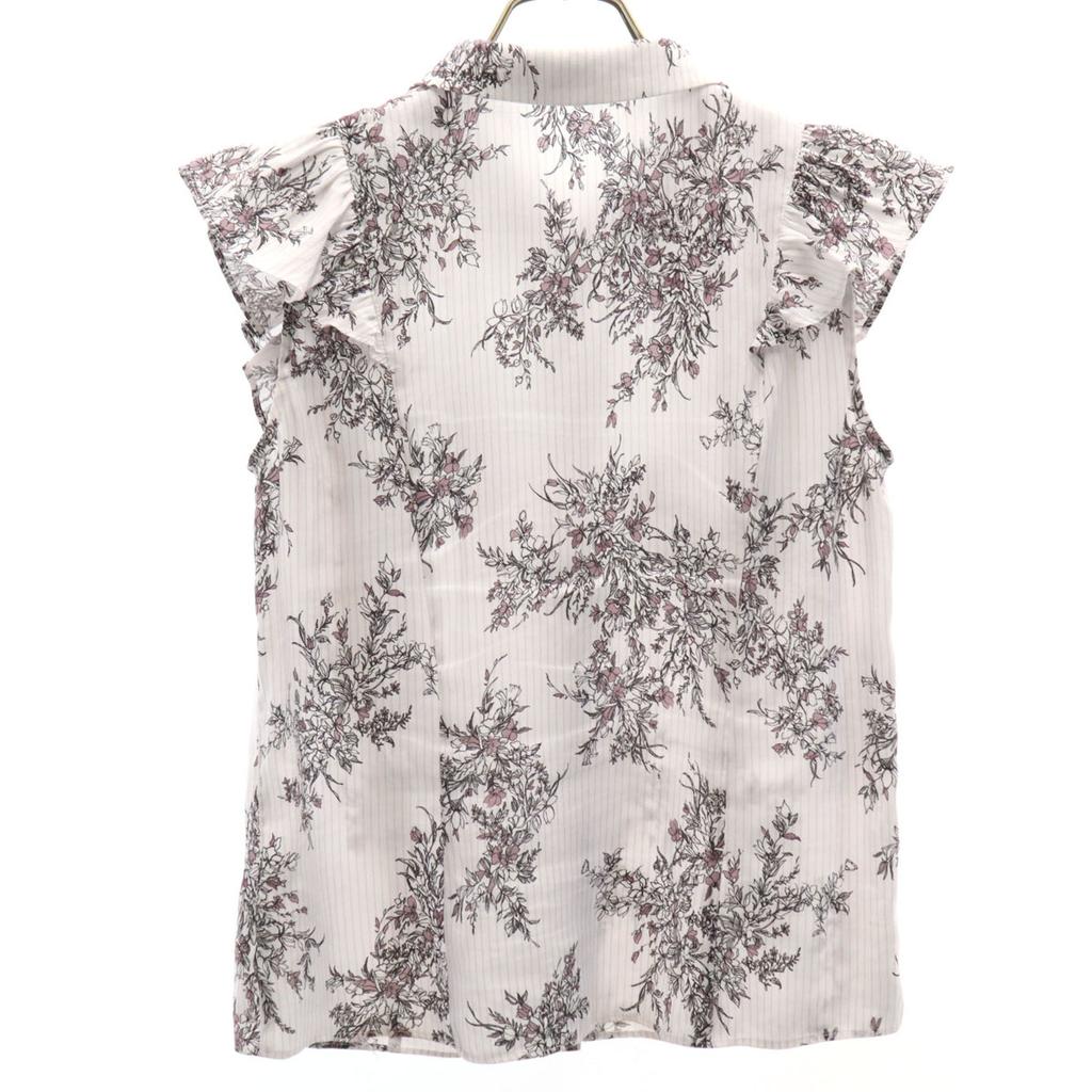 SNIDEL Floral Stripes No Sleeve Shirt F White Women Used