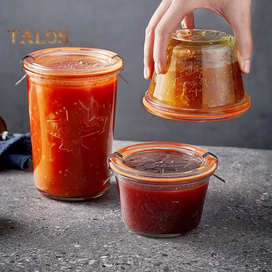 350/800ml Glass Food Storage Jar with Lid Sugar Tea Sealed Container Stackable High Temperature Resistant Airtight Kitchen Coffee