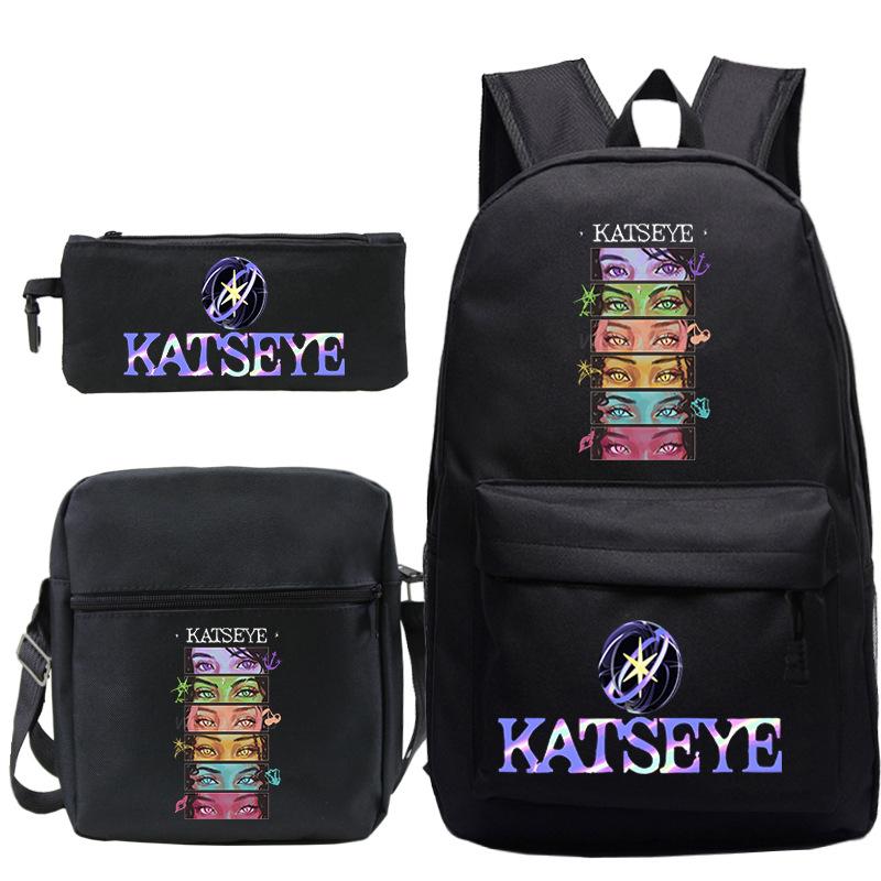 3pcs Girl Group Katseye Printed Children Backpack Set Boys Girls Schoolbag Students Lightweight Backpacks Back To School Gift