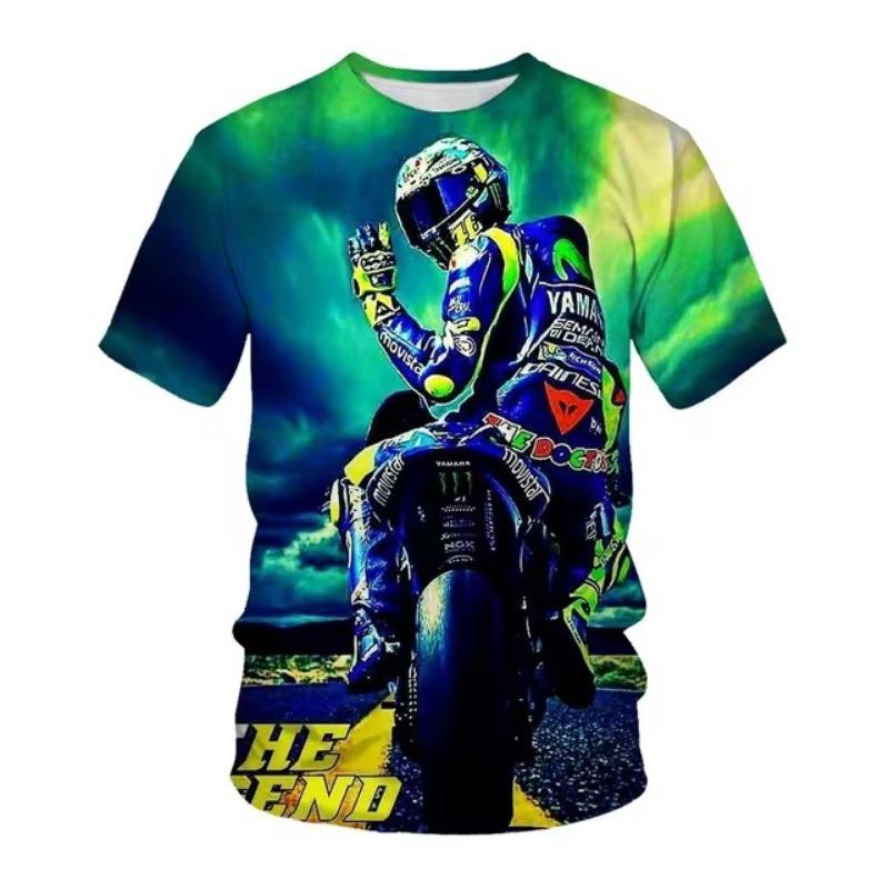 Sommer und Sommer heißer Verkauf Rundhals Motorrad Jugend 3D gedruckt Herren T-Shirt täglich lässig personalisierte trendige Top