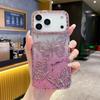 For iPhone 17 Pro Max Case 3D Butterfly TPU Phone Cover with Gradient Glitter Paper