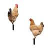 2Pcs Garden Stakes Acrylic Rooster Sculpture Hand-Painted Garden Figures Hen Garden Stakes Decorative Chicken Sculpture for Outdoor Lawn