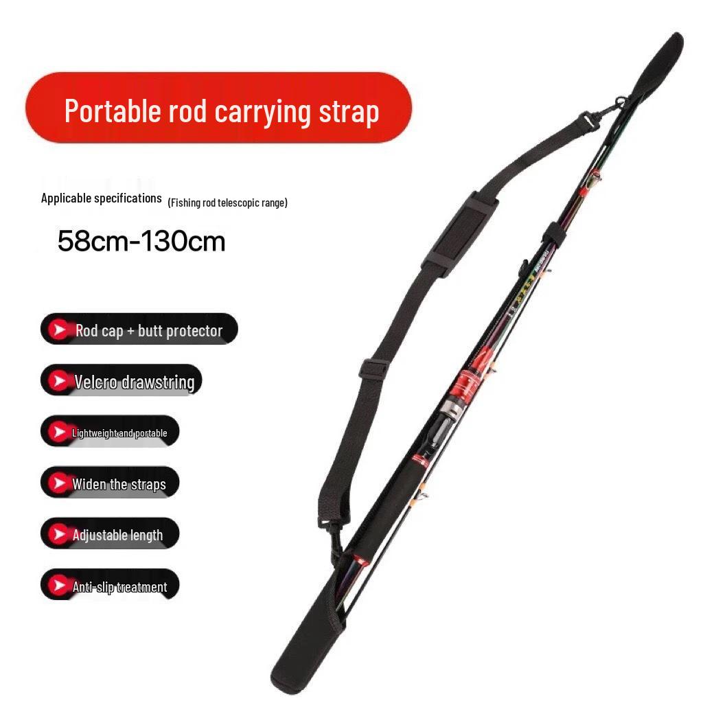 Tragbare Angelrutenhülle mit Köderschutzkappe und Klettverschluss