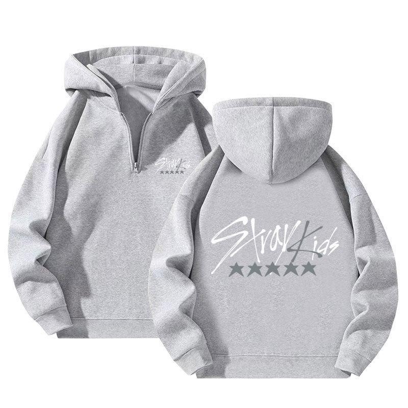 Hanorace pentru bărbați femei StrayKids Combinație Imprimat Pulover cu fermoar Nou Pulover cu fermoar Bărbați și femei Același stil Hanorac