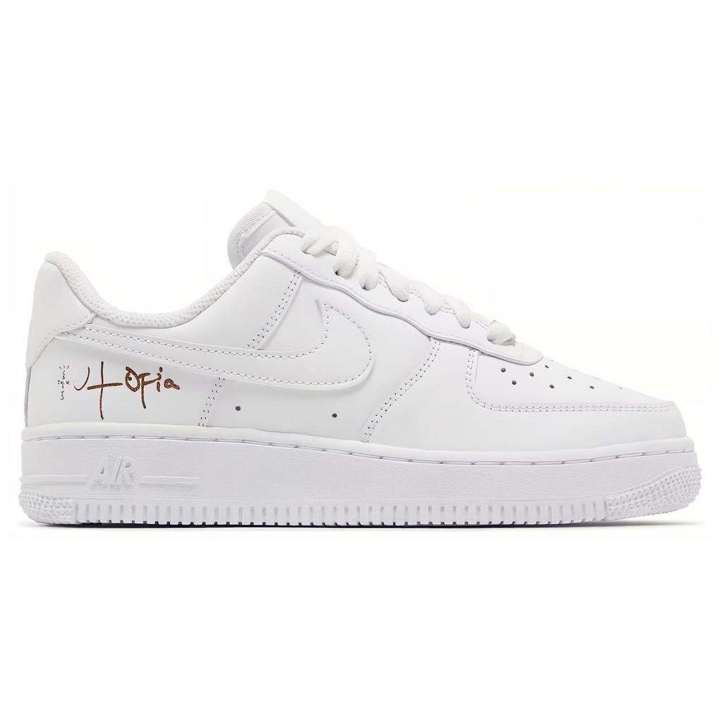 Nike Travis Scott X  Air Force 1 Utopia Comfortable Versatile Non-Slip Shock Absorbing Low-Top Skate Shoes Women Sneaker White DD8959-100-TS