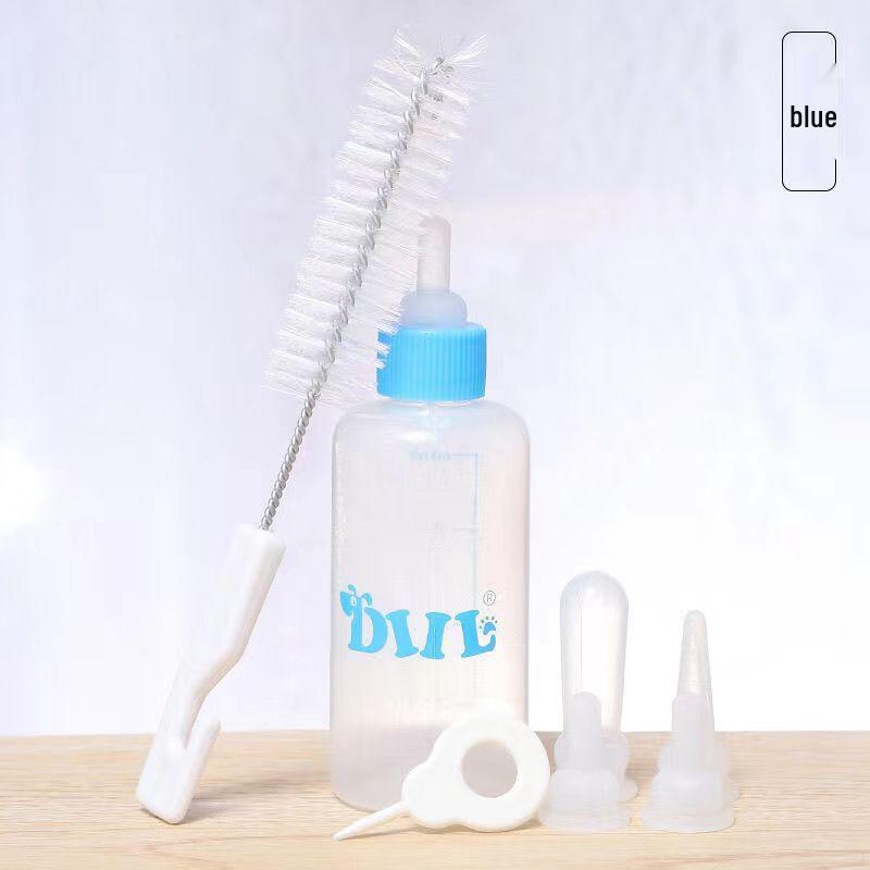 Set hrănire nou-născut: Biberon cu tetină moale pentru pisoi și căței